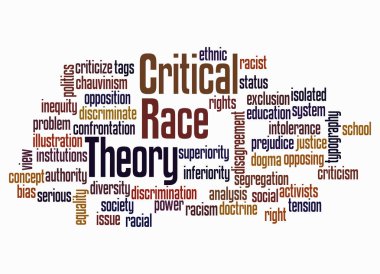 Word Cloud with Critical Race Theory concept create with text only. clipart