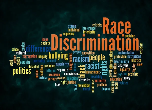 Word Cloud Race Discriminationコンセプトはテキストのみで作成します — ストック写真