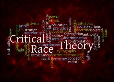 Word Cloud with Critical Race Theory concept create with text only. clipart