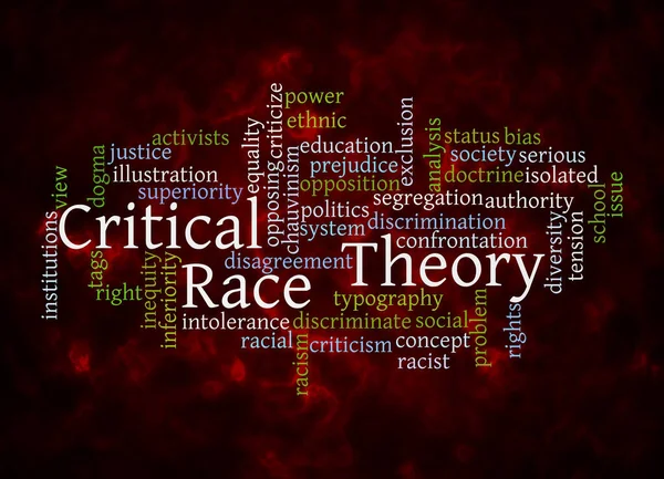 带有批判性种族理论的世界云概念只用文字创作 — 图库照片