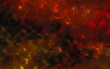 Yıldız tozu ve parlayan yıldızlarla dolu bir arka plan. Gerçekçi kainat ve renkli nebula. Renkli galaksi. 3d illüstrasyon.