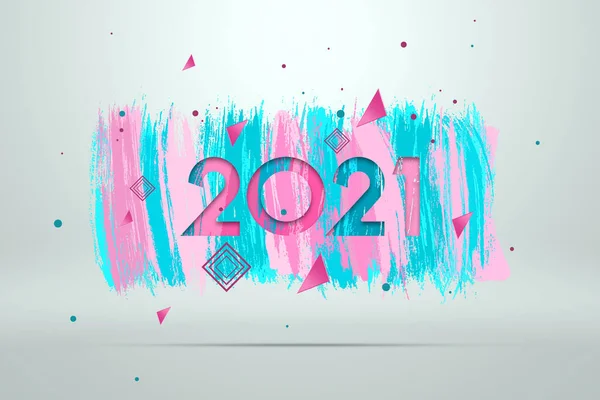 Figuras 2021 Feliz Año Nuevo Diseño Elegante Tipografía Lujo Para —  Fotos de Stock