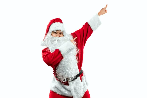 Der Weihnachtsmann Roten Anzug Auf Weißem Hintergrund Isoliert Konzept Für — Stockfoto