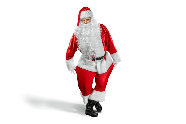 Der Weihnachtsmann Roten Anzug Auf Weißem Hintergrund Isoliert Konzept Für — Stockfoto