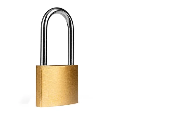 Padlock Gold Padlock Isolated White Background — Stock Photo, Image