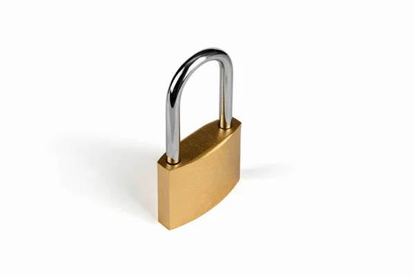 Padlock Golden Lock Isometric View Isolated White Background — Stock Photo, Image