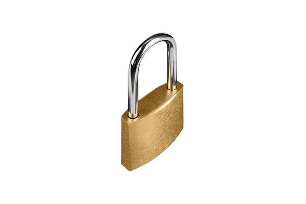 Padlock Golden Lock Isometric View Isolated White Background — Stock Photo, Image