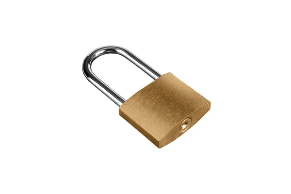 Padlock Golden Lock Isometric View Isolated White Background — Stock Photo, Image