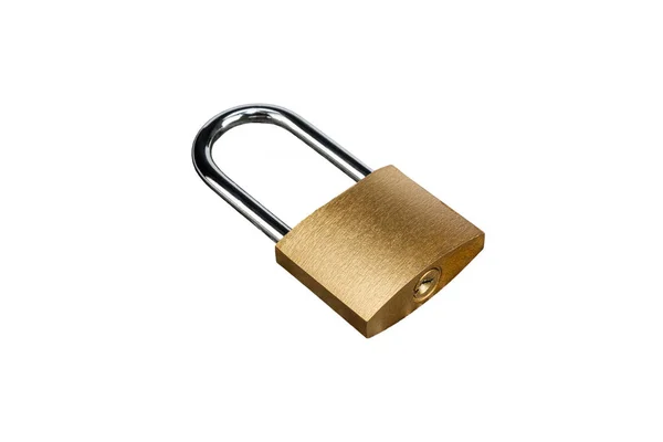 Padlock Golden Lock Isometric View Isolated White Background — Stock Photo, Image