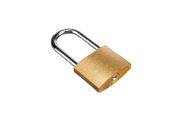 Padlock Golden Lock Isometric View Isolated White Background — Stock Photo, Image