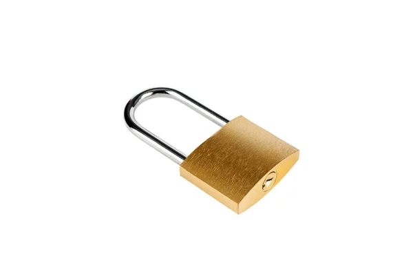 Padlock Golden Lock Isometric View Isolated White Background — Stock Photo, Image