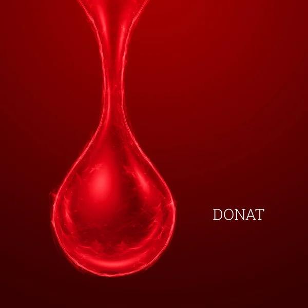 Holograma Gota Sangre Fondo Creativo Concepto Donación Sangre Caridad Medicina — Foto de Stock