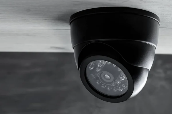 Cctv Camera Ceiling Cameras Work Day Night Video Recording Dark — Foto Stock