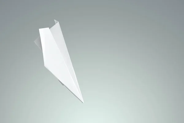 Білий Папір Самолетик Світлому Фоні Концепція Запуску Легкий Бізнес Початок — стокове фото