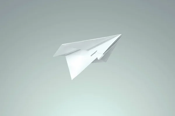 Білий Папір Самолетик Світлому Фоні Концепція Запуску Легкий Бізнес Початок — стокове фото