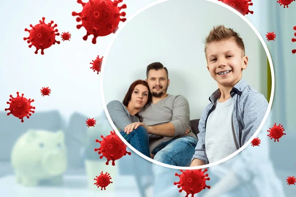 Pais Crianças Estão Protegidos Contra Vírus Bactérias Doenças Estilo Vida — Fotografia de Stock