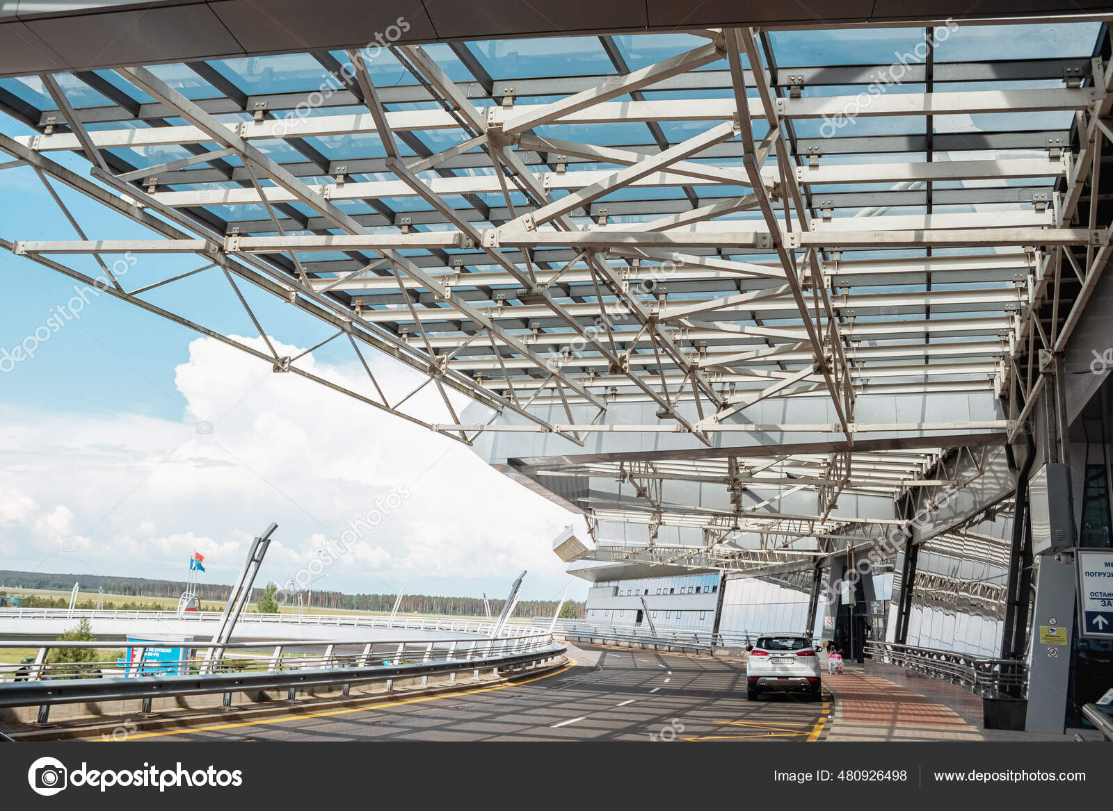 Minsk Belarus June 2021 Minsk International Airport Main Entrance