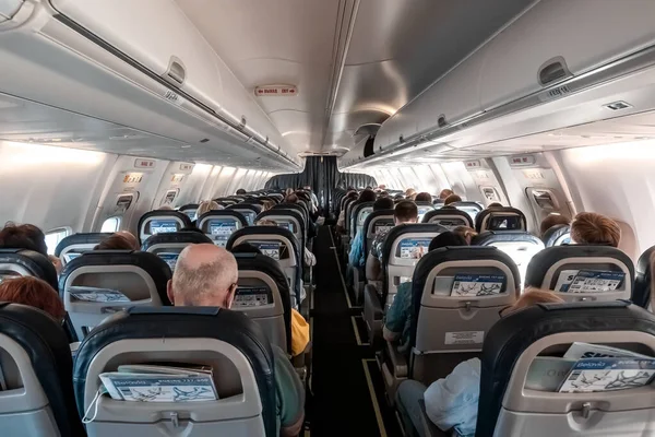 Minsk Belarus Juni 2021 Kabinen Vitryska Flygbolagens Flygplan Belavia View — Stockfoto