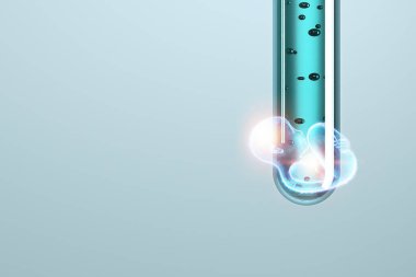 Bebek DNA programı, tüp bebek. Yumurtanın sperm hücreleriyle döllenmesi. Modern teknolojiler, yapay çocuklar, hamilelik, kısırlık tedavisi, annelik. 3B illüstrasyon, 3B canlandırma.