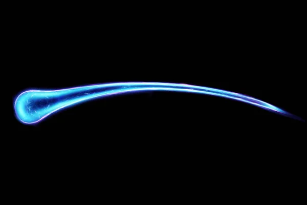 Holograma Azul Cabelo Humano Néon Isolado Fundo Escuro Close Ilustração — Fotografia de Stock