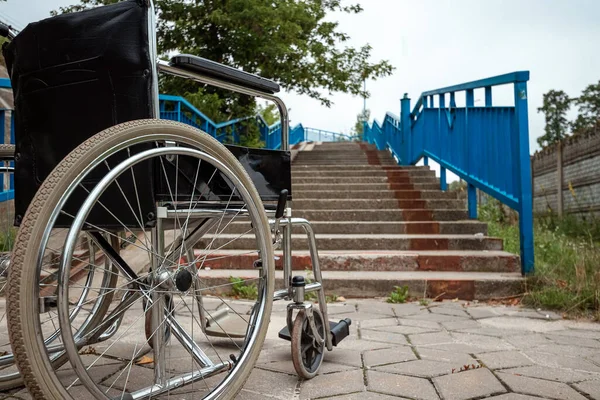 Large wheelchair. Wheelchair concept, disabled person, full life, paralyzed disabled person