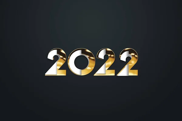 Gold Numbers 2022 Luxe Vip Sur Fond Sombre Bonne Année — Photo