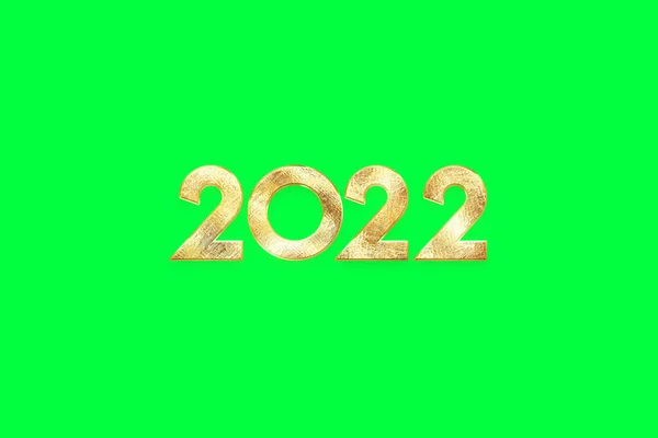 Numéros 2022 Luxe Vip Sur Fond Vert Isoler Bonne Année — Photo