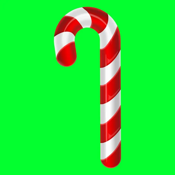 Christmas Sweets Striped Candy Green Background Isolate Happy New Year — Stock Photo, Image