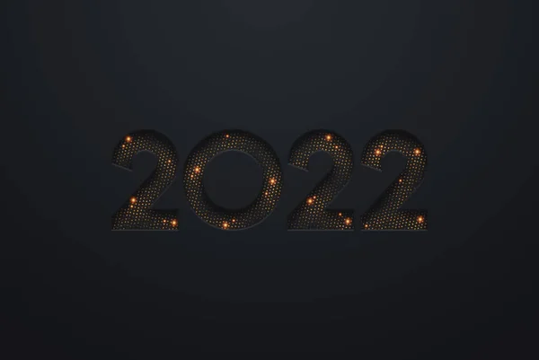 Ouro Números 2022 Luxo Vip Fundo Escuro Feliz Ano Novo — Fotografia de Stock