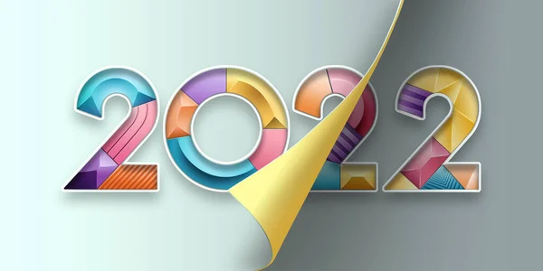 Números Multicoloridos 2022 Fundo Claro Feliz Ano Novo Design Moderno — Fotografia de Stock