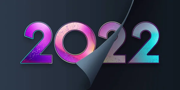 カラーナンバー2022 現代的なデザイン 暗い背景に 2022年あけましておめでとうございます デザインテンプレート サイトのヘッダー ポスター 新年カード チラシ 3Dイラスト — ストック写真
