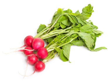 yeşil yaprakları ile taze turp