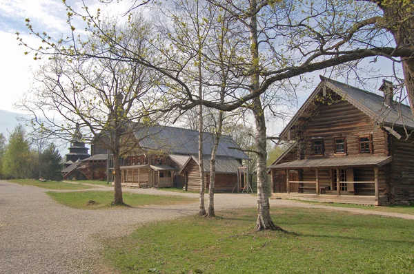 Russische houten huizen — Stockfoto