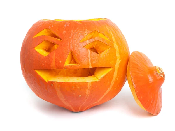 Pumpkin face on white — Stock Photo, Image