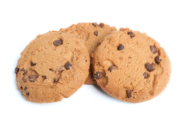 Tres galletas de chispas de chocolate — Foto de Stock