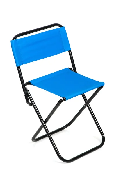 Складной синий стул — стоковое фото