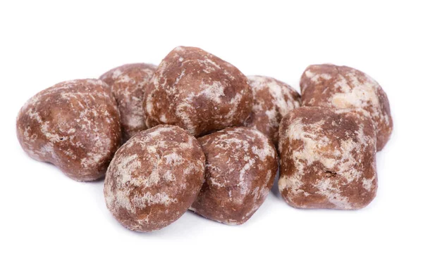 Groep Chocolade Peperkoek Koekjes Geïsoleerd Witte Achtergrond — Stockfoto