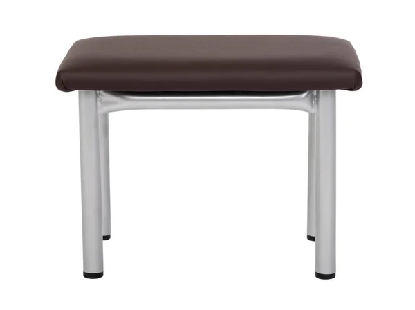 Tabouret Métal Avec Assise Cuir Isolé Sur Fond Blanc — Photo