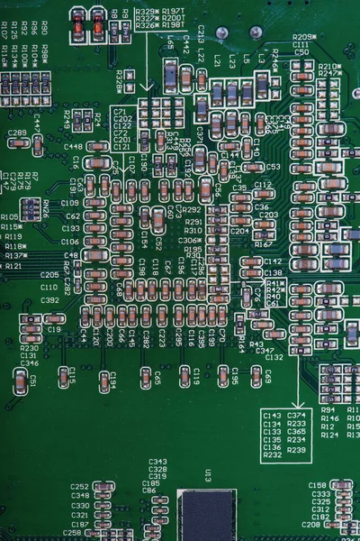 Old Green Circuit Board Close — Stock Photo, Image