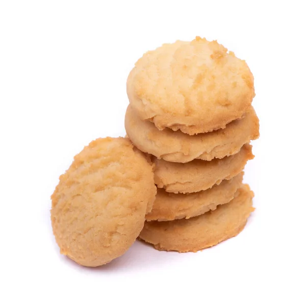 Αρκετά Απλά Cookies Που Απομονώνονται Λευκό Φόντο — Φωτογραφία Αρχείου