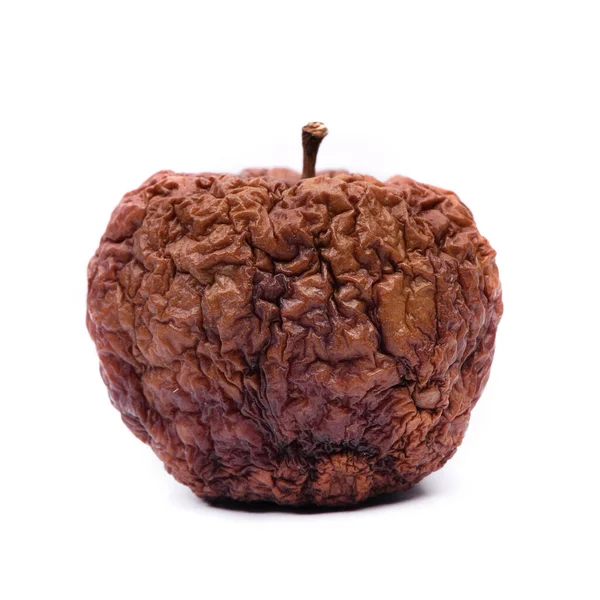 Bir kuru elma beyaz arka planda izole edilmiş.