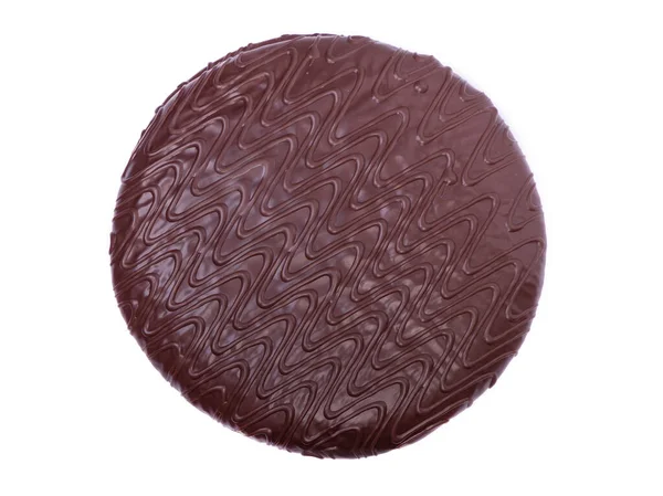 Pastel Chocolate Grande Acristalado Aislado Sobre Fondo Blanco — Foto de Stock