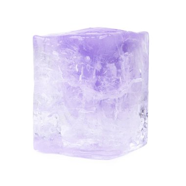 Beyaz arkaplan üzerinde izole edilmiş dikdörtgen buz parçası