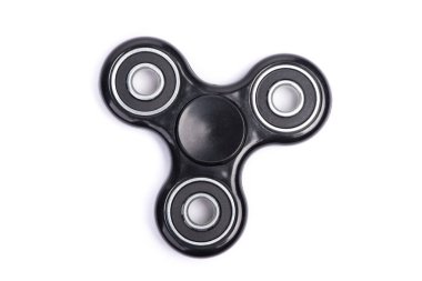 Beyaz arkaplan üzerinde izole siyah hareketli spin yakın çekim