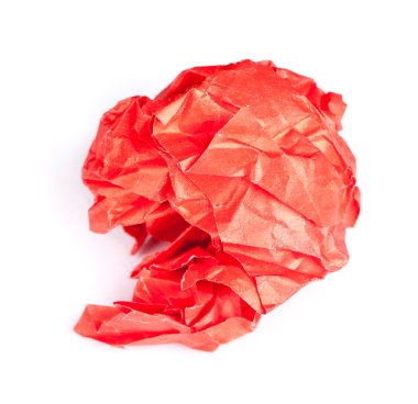 Kırmızı kağıt parçasına vidalı