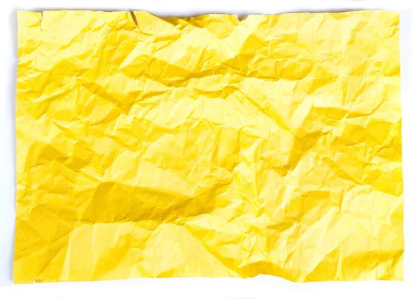 Crumpled yellow paper — Stock Photo, Image