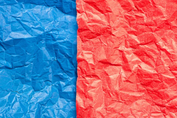 Papiers rouges et bleus froissés — Photo