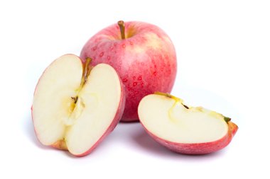 beyaz üzerine kırmızı elmalar