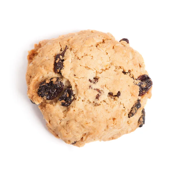 Cookie med russin på vit bakgrund — Stockfoto