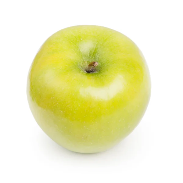 Grönt äpple på vit — Stockfoto